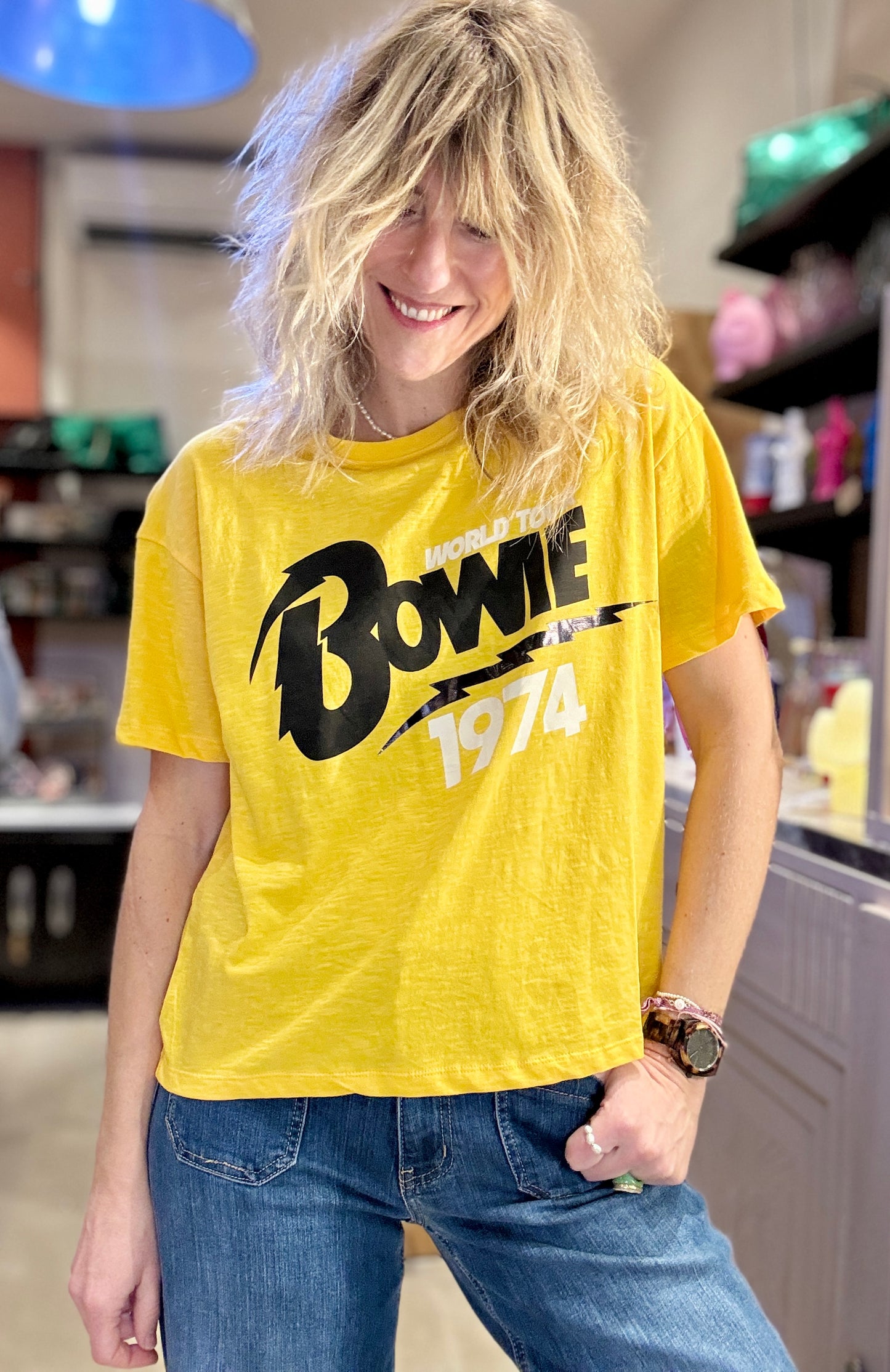 T-shirt Bowie jaune