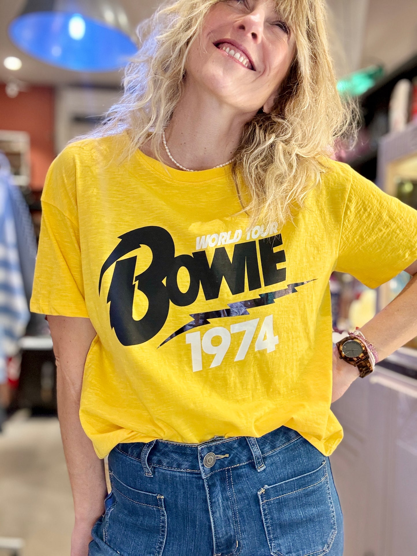 T-shirt Bowie jaune