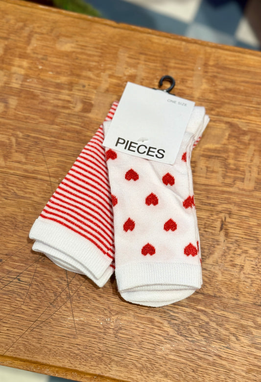 Duo de chaussettes coeur