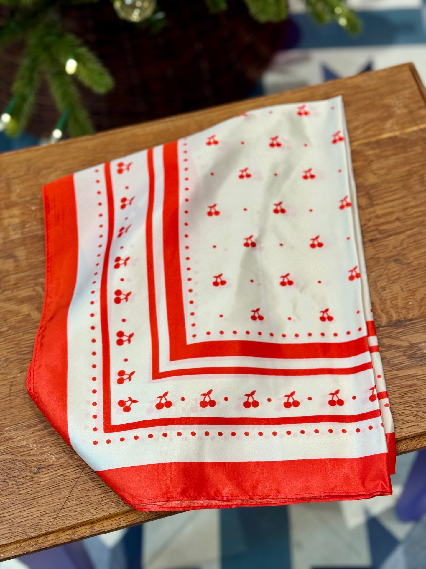 Foulard Cerises rouge